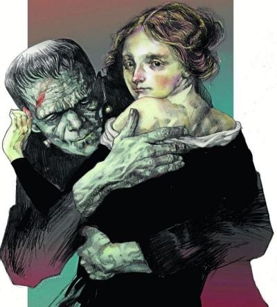 Imagen La Noche de los Libros con el monstruo de Frankenstein por Myriam Lantero