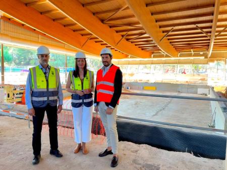 Imagen Avanzan las obras del polideportivo de Huerta Vieja,  en fase de refuerzo estructural y ampliación del vaso de la piscina
